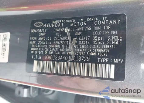 2018 Hyundai Tucson Sel from USA, damaged, VIN KM8J33A40JU618729